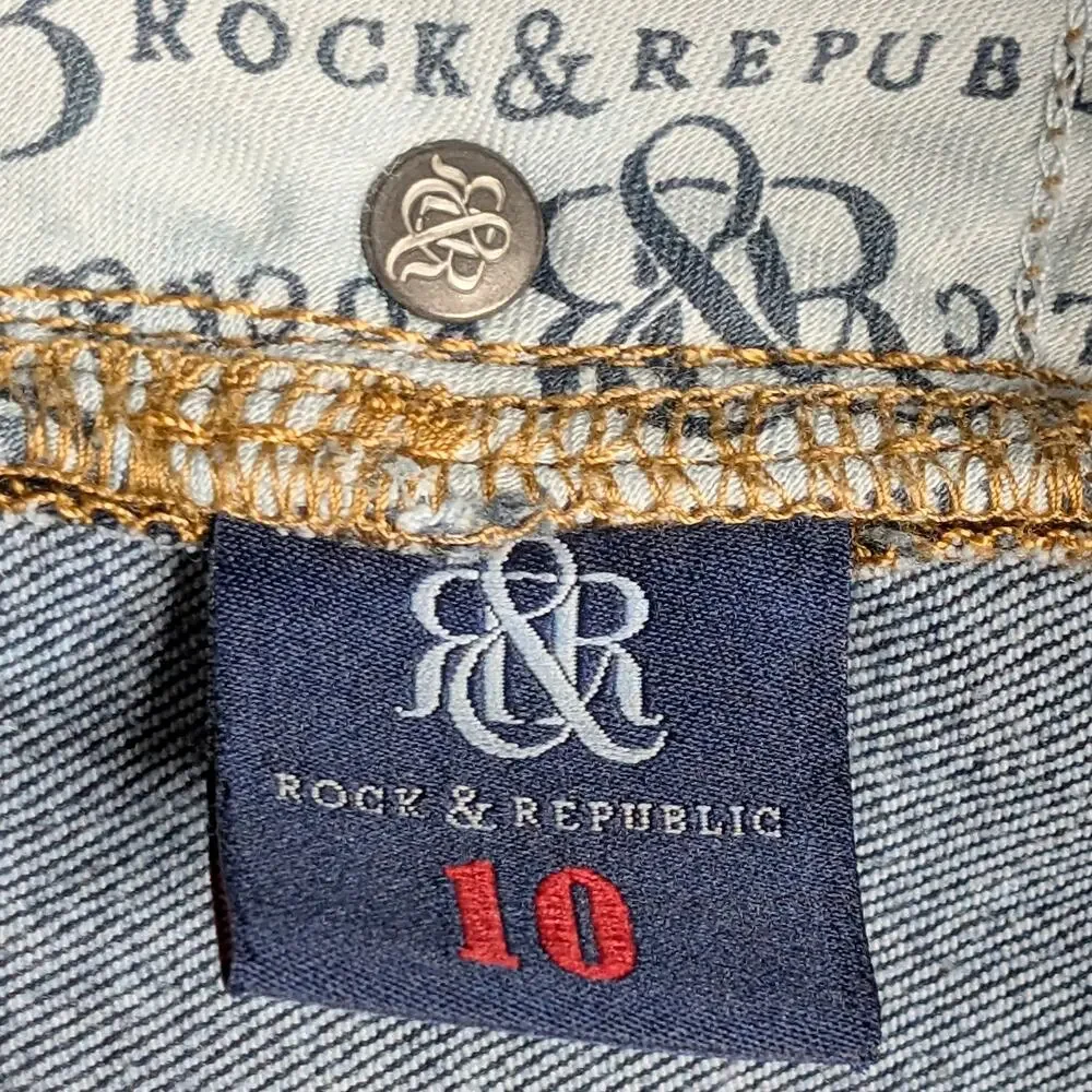 Rock & Republic Denim Rx Fever Pull-On Bermuda Shorts Women’s 10 Indigo Stretch